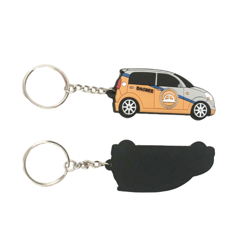 Car shape rubber keyring